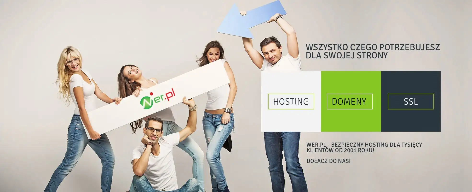 Obraz z pakietami usług oferty Wer.pl - hosting, domeny, certyfikaty SSL