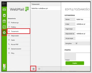 Konfiguracja szyfrowania maili PGP w Webmail