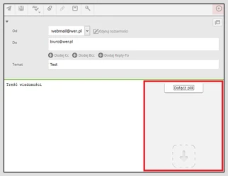 Dodawanie załącznika do email drag&drop