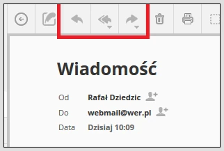 Odpowiadanie na wiadomości email w Webmail